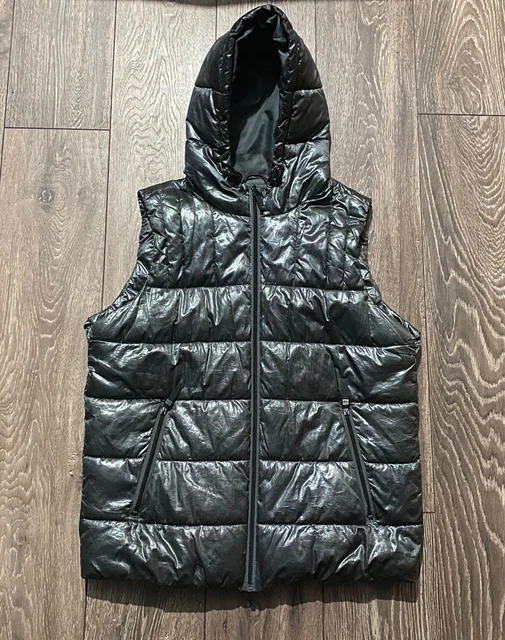Guess Shiny Green Puffer Jacket Coat Body Warmer Windbreaker Mens UK S (629)