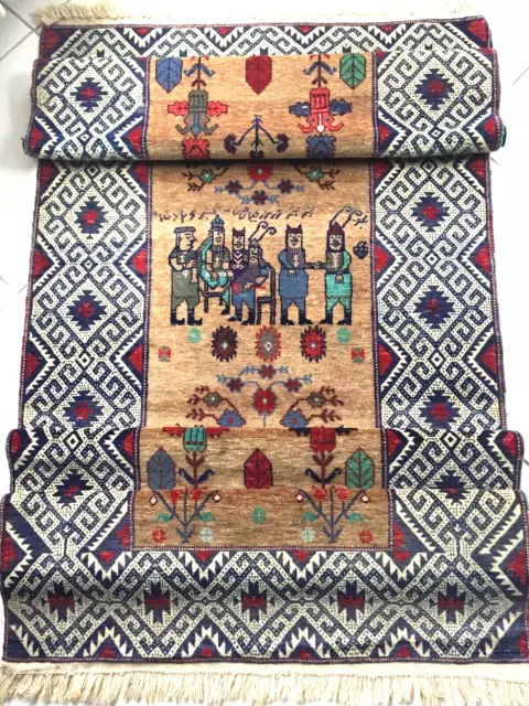 Afghan Teppich Alte Belutsch Rostam Zal Braun Nomaden Baluch Rug Carpet Alfombra