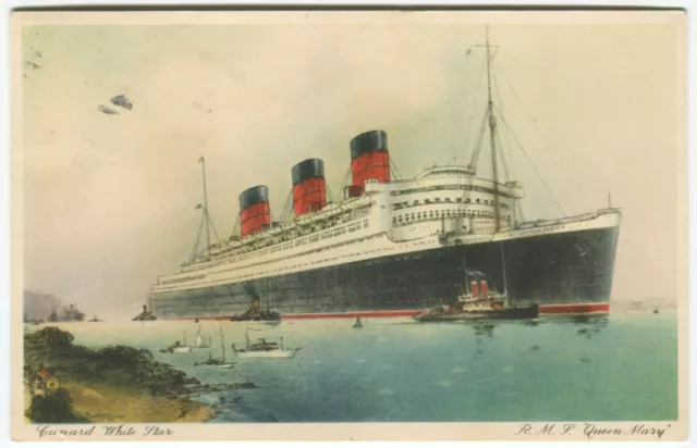 RMS QUEEN MARY, CUNARD WHITE STAR LINE - Shipping Postcard
