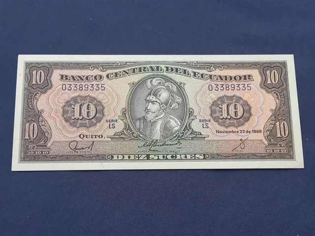 Ecuador 1988 10 Sucres Banknote - Uncirculated