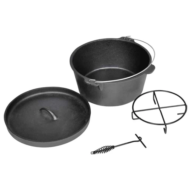 BBQ Dutch Oven 9QT Kochtopf Kessel Gusseisen Holländischer Ofen Topf 8,8L vidaXL