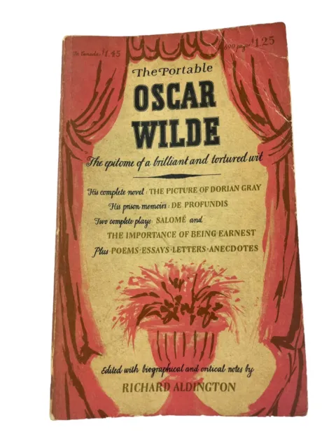 Oscar Wilde THE PORTABLE, 1st Edition, 5th Printing Vintage Poetry Poem Antique