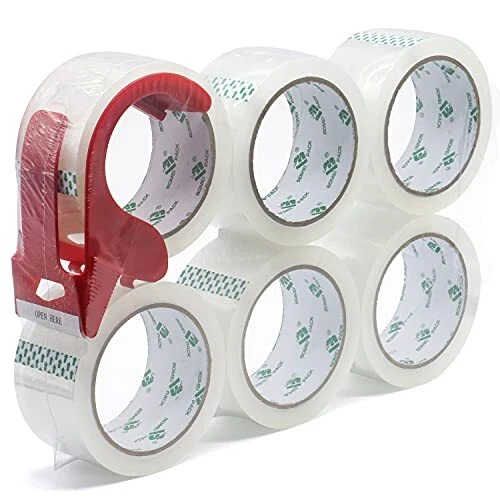 BOMEI PACK 6 rouleaux de ruban adhésif transparent pour emballage 48 mm x 66 ...