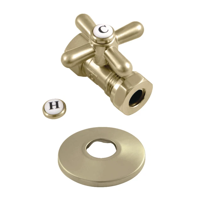 Kingston Brass CC4415.XK 2-1/8"H Quarter Turn Straight Stop Valve - Brass