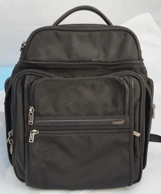 Tumi Computer Backpack Alpha Organizer Bag Satchel Ballistic Nylon Black 26186D4