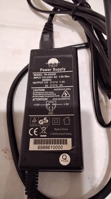 Alimentatore 12V 5A 220V Con Jack 4 Pin Mini Din - Per Monitor, HDD, USB
