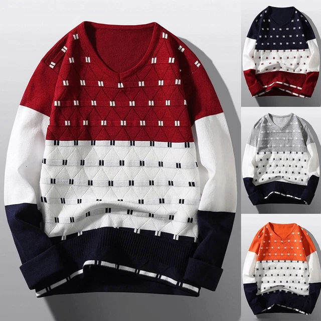 Top Uomo Maglione Manica Lunga Maglia Larga M-3XL T-Shirt Termiche Invernali