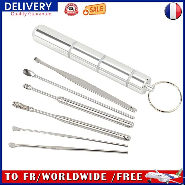 6pcs Digging Earpick Cleaner Ear Spoon Stainless Steel Ear Pick Dig Ear Curette