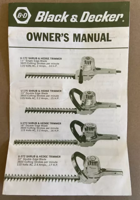 https://www.picclickimg.com/GusAAOSwJ7BfyR3H/Vintage-Black-Decker-Hedge-Trimmer-U-172-Owners-Manual.webp