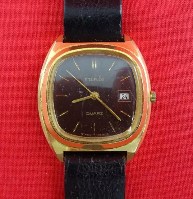 alte Uhr RUHLA *Quartz* Herrenuhr Armbanduhr mit Band Quarzuhr DDR