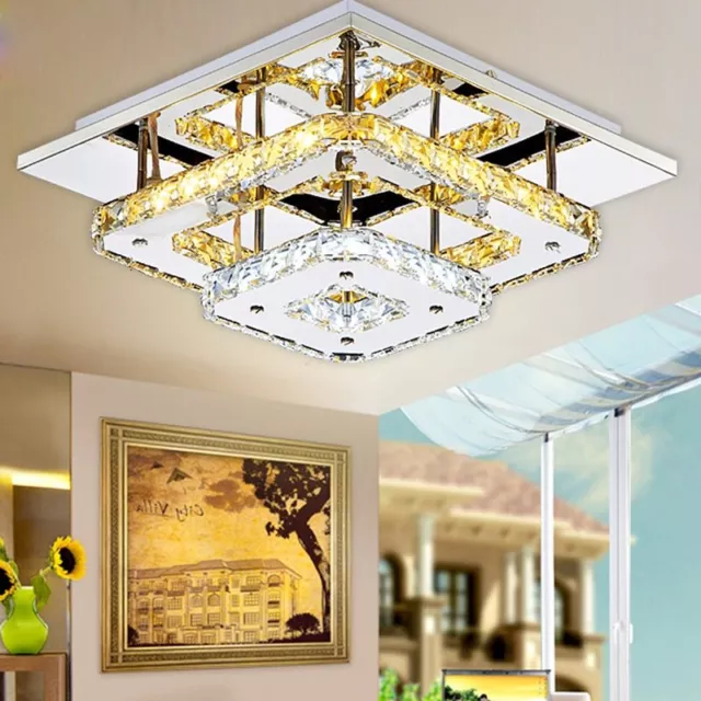 Square Crystal LED Wall lamps Surface Mounting Ceiling light Chandeliers 30*30cm