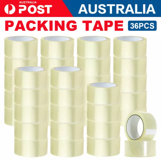 6-72 Rolls Heavy Duty Super Clear Packing Tape Packaging Sealing Tape 48mm 75M