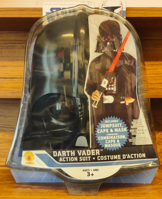 STAR WARS - Official Boy's Darth Vader Action Suit - Rubies - Ages 3+ - New