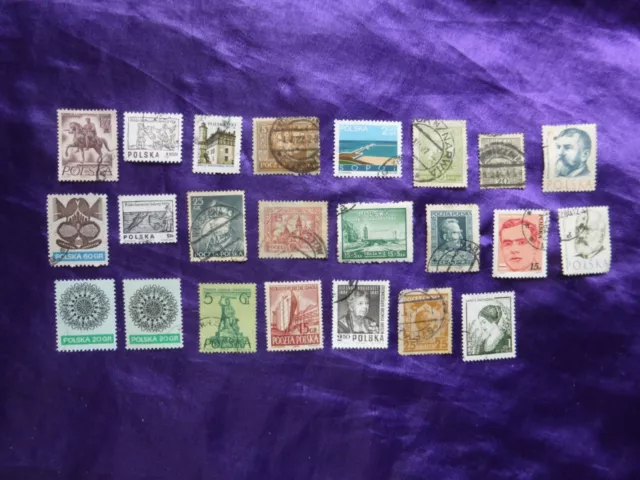 Polska Poland stamps 23 Timbres Pologne dont 1922, 1928, 1958. Lot N° 23