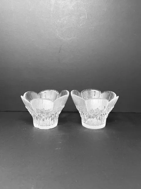 Mantsalan Lasisepat Finland Candle Holder Pair Glass Pertti Kallioinen Vintage