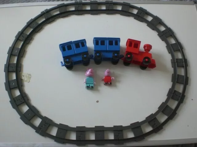 UNICO compatible to Lego Duplo TRAIN & TRACK (14) + Peppa Pig Figures, See Pics.