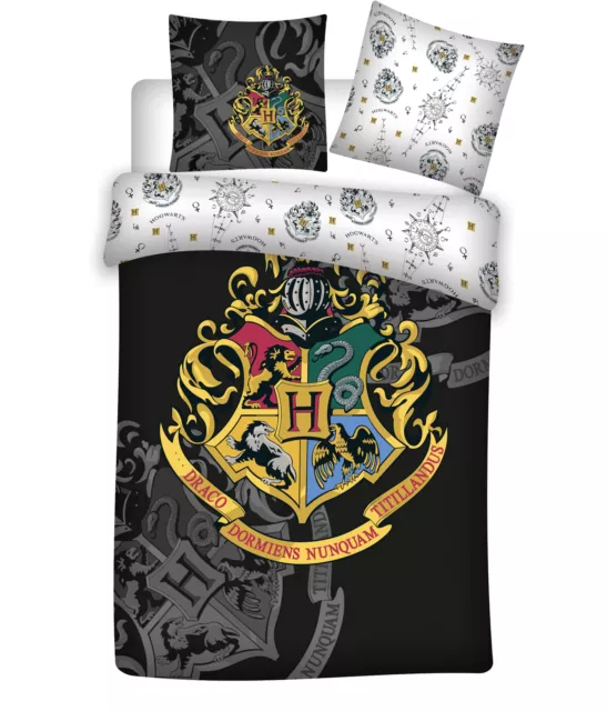 Harry Potter Linge de Lit Réversible 80 X 80 CM + 135 X 200 CM 100% Coton