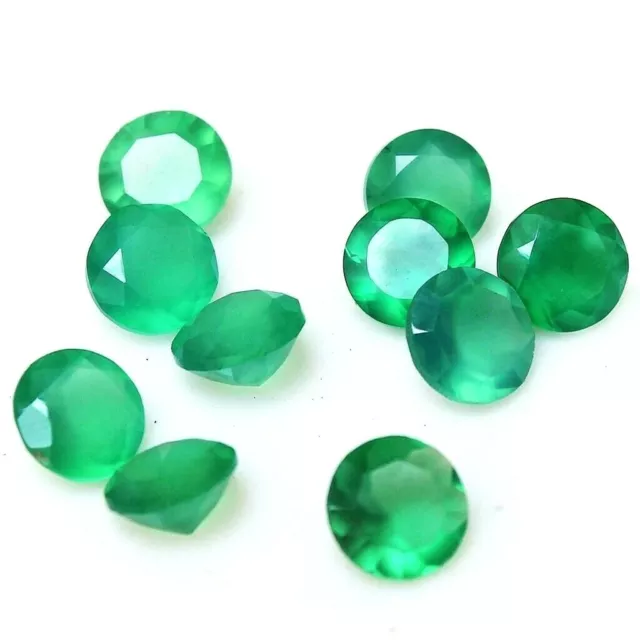 Wholesale Lot of 5mm Round Facet Natural Green Onyx Loose Calibrated Gemstone