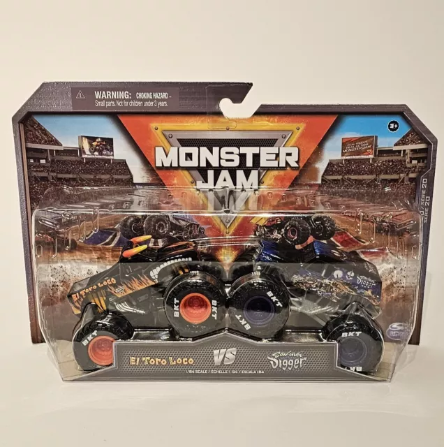 Monster Jam El Toro Loco Vs Son Uva Digger 1:64 Scale Trucks