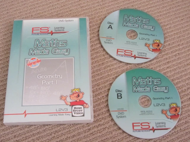 Maths Made Easy DVD - Geometry Part 1 - 2 Discs - Teaching Resource / Education