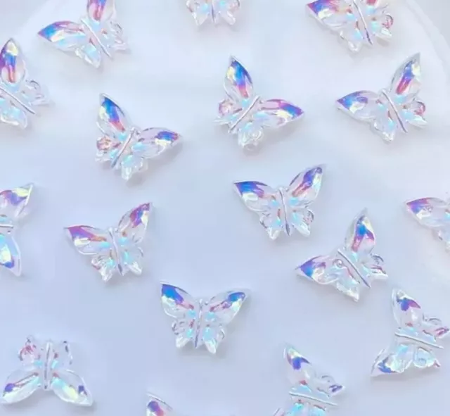 15 piedras preciosas / piedras brillantes cristal mariposas 7 x 9 mm transparente