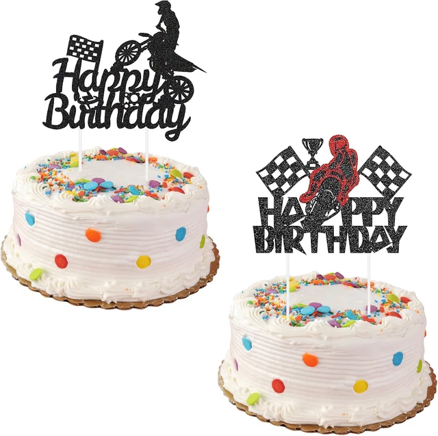Topper Per Torta Acrilico 'Happy Birthday' Per Ragazze - Decorazione Nera Elegante E Riutilizzabile
