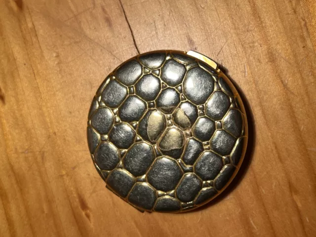 Vintage Estee Lauder Golden Alligator Compact With Mirror.