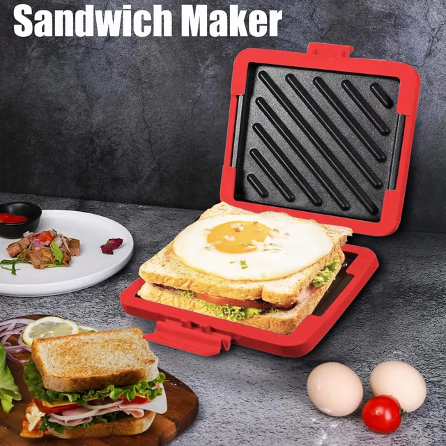 MICROWAVE SANDWICH MAKER Panini Press Toastie Maker 2Slice Toasted