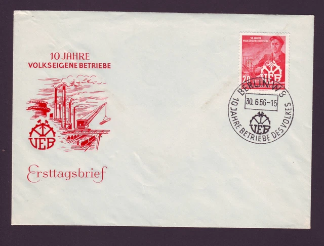 DDR 1956 FDC 10 Jahre VEB  Mi.  527