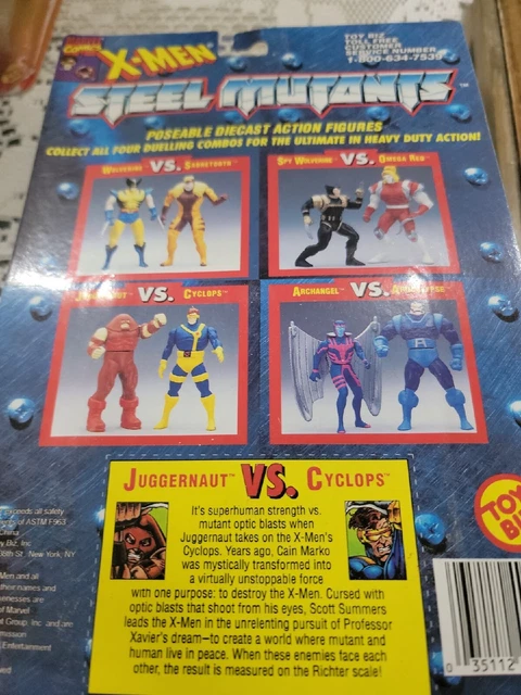Vintage Toybiz 1994 Marvel X-Men Steel Mutants Juggernaut vs Cyclops New 3
