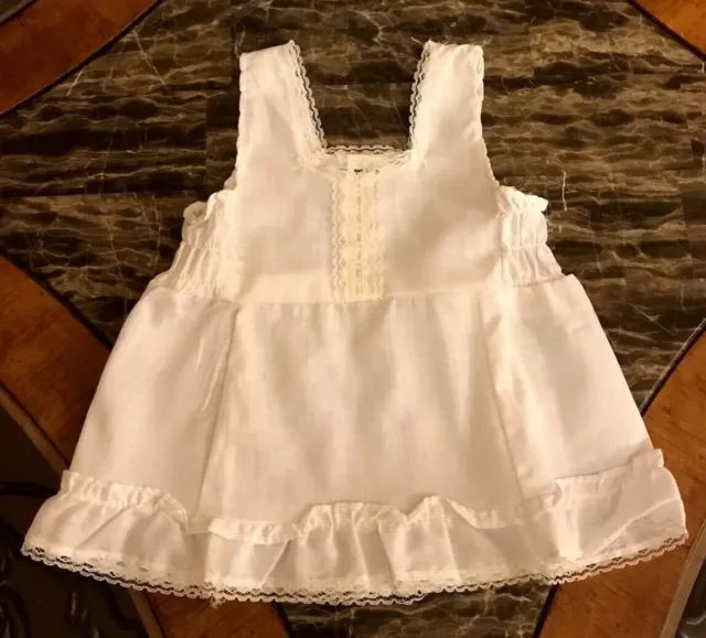 Vintage Slip Baby Girl White Dressy Lace Ruffles Full Slip 1980s 6 - 12 Months