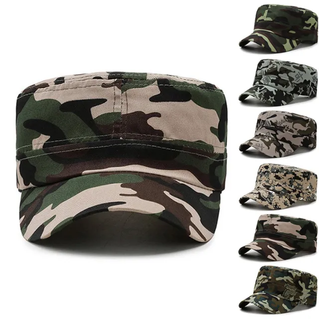 Mens Womens Camouflage Army Hat Camo Military Cadet Combat Fishing Baseball Cap