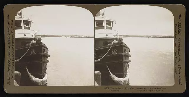 Panama The harbor at Cristobal present entrance to the Canal Panama Old Photo