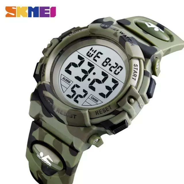 SKMEI Boys LED Digital Watches Kids Children's Watch 50m Waterproof Camouflage