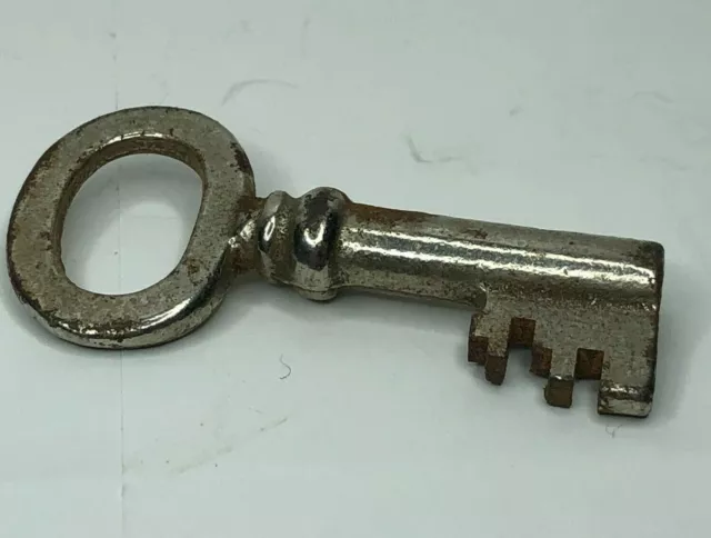 Antique Cabinet Key  Hollow End 6 mm shaft flattened bow 42 mm long