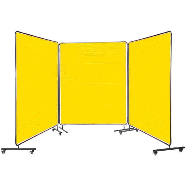 VEVOR 3 Panel Welding Screen 6' x 6' Welding Curtain Flame Retardant, Yellow
