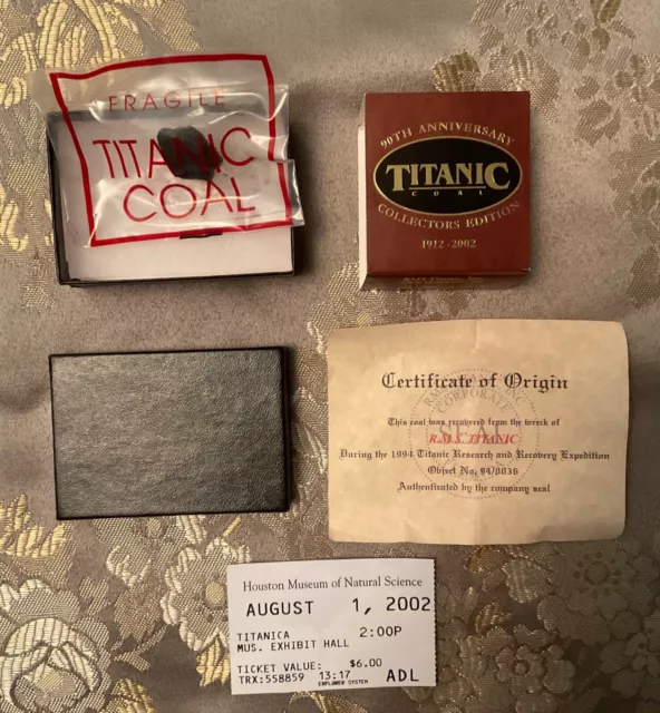 Certificate Authentic Titanic Coal Recov’d 1994 Presentation Box White Star Line