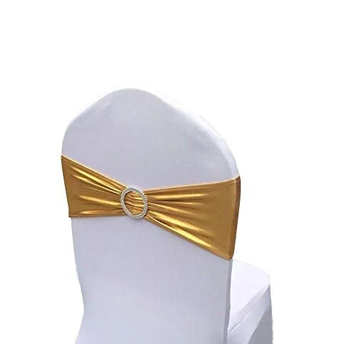 Chair Cover Stretch Band With Buckle Slider Sashes Bow Wedding Banquet Decoratio