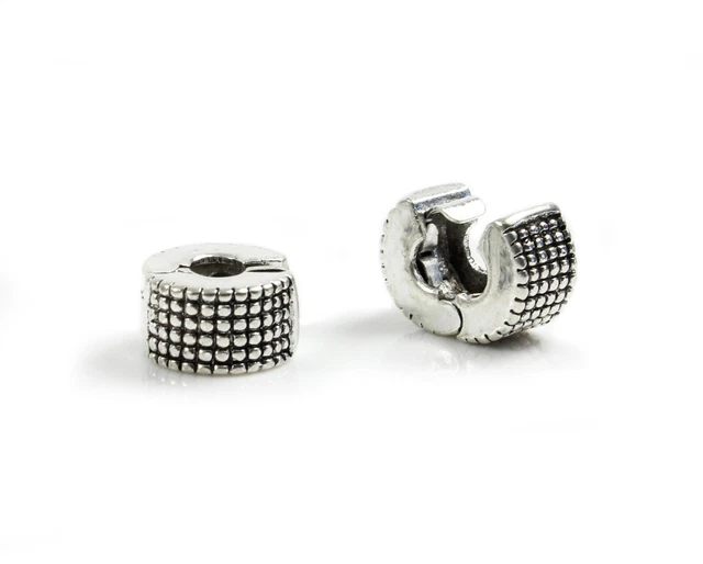 2 Metallperlen Clip antik silber Ø 3 mm Haarperle Viking Bartperle