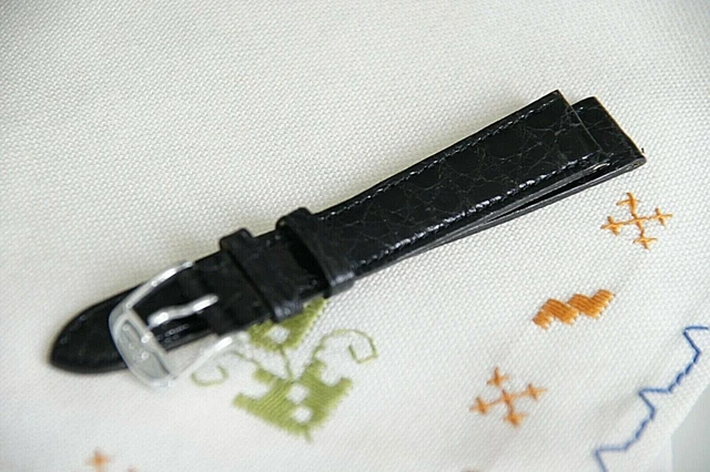Bracelet Montre Vintage ZRC En Cuir Façon Crocodile, Largeur 12 Ou 16 Mm, Couleur Au Choix - Occasion