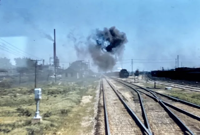 Illinois Central  IC Steam Engine Champaign Yard 5-15-55 Slide.