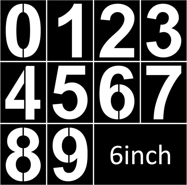 6 INCH NUMBER Stencils Set Plastic Number Stencils Reusable Digital
