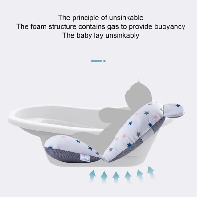(White Star Pattern)Baby Bath Pillow Cute Baby Bath Pillow Foldable Safe And