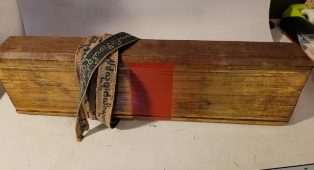 antique Buddhist Burmese Palm Leaf Prayer Manuscript Pali Script