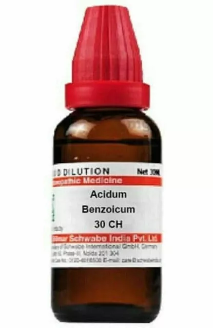 Dr Willmar Schwabe India Acidum Benzoicum Dilution 30 CH Homeopathic 30ml FS 3