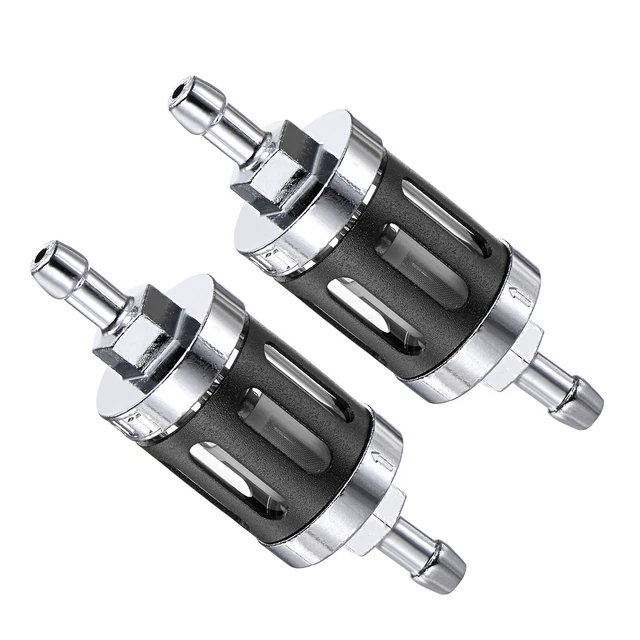 Universal Motorcycle Petrol Gas Fuel Gasoline Oil Filter, Black, 2Pcs