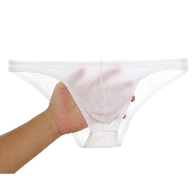 Slips Homme Transparents Soie Glacée - Sous-vêtements Sexy Respirants - Taille M à 3XL