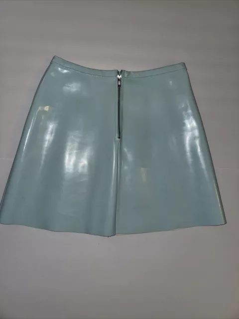 American Apparel Faux Latex Skirt Baby Blue Size Medium