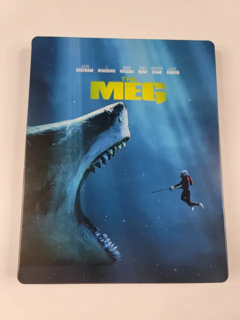 The Meg: Best Buy Exclusive Steelbook (4K UHD & Blu-ray 2018) Good *Read Descri⤵