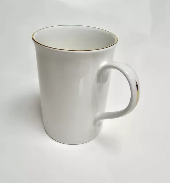 Fine Bone China White Gold Trim Band coffee Cup Mug, Single mug